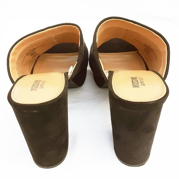 MOSSIMO Black Suede Platform Mules | Size 11M w/Box - Picture 8 of 12